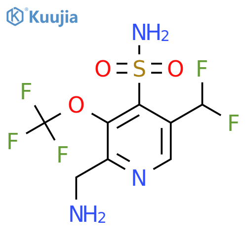 2-(Aminomethyl)-5-(difluoromethyl)-3-(trifluoromethoxy)pyridine-4-sulfonamide structure