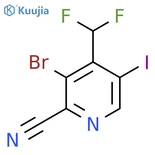 3-Bromo-2-cyano-4-(difluoromethyl)-5-iodopyridine structure