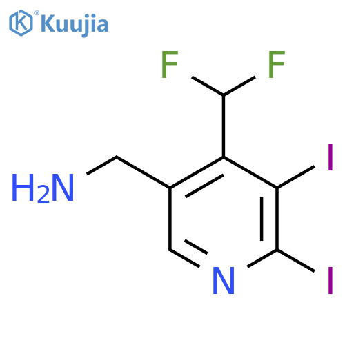 5-(Aminomethyl)-4-(difluoromethyl)-2,3-diiodopyridine structure