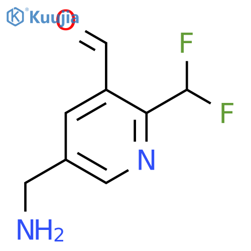 5-(Aminomethyl)-2-(difluoromethyl)pyridine-3-carboxaldehyde structure