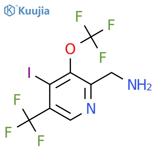 2-(Aminomethyl)-4-iodo-3-(trifluoromethoxy)-5-(trifluoromethyl)pyridine structure