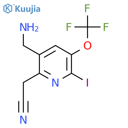 5-(Aminomethyl)-2-iodo-3-(trifluoromethoxy)pyridine-6-acetonitrile structure
