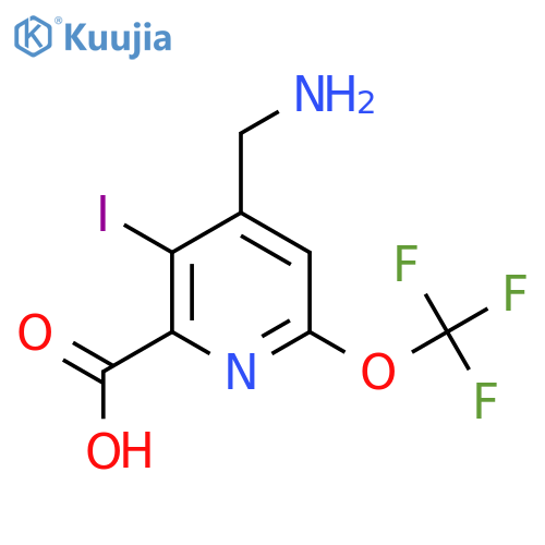 4-(Aminomethyl)-3-iodo-6-(trifluoromethoxy)pyridine-2-carboxylic acid structure