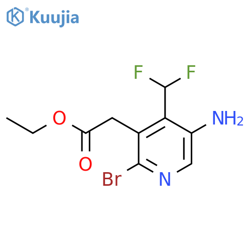 Ethyl 5-amino-2-bromo-4-(difluoromethyl)pyridine-3-acetate structure