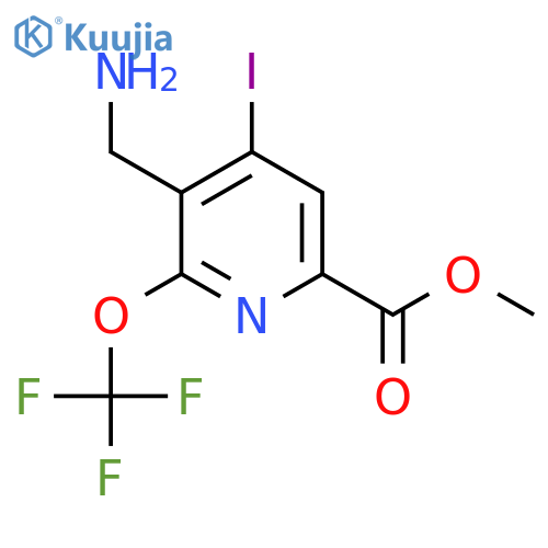 Methyl 3-(aminomethyl)-4-iodo-2-(trifluoromethoxy)pyridine-6-carboxylate structure