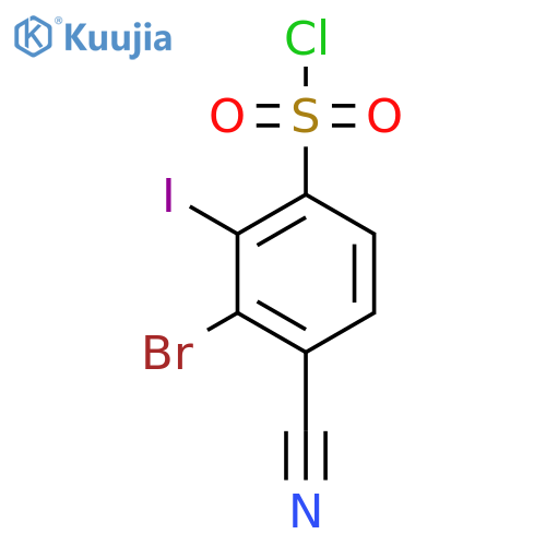 3-Bromo-4-cyano-2-iodobenzenesulfonyl chloride structure