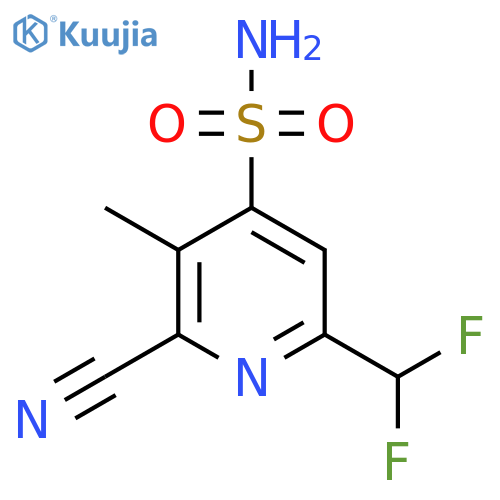 2-Cyano-6-(difluoromethyl)-3-methylpyridine-4-sulfonamide structure
