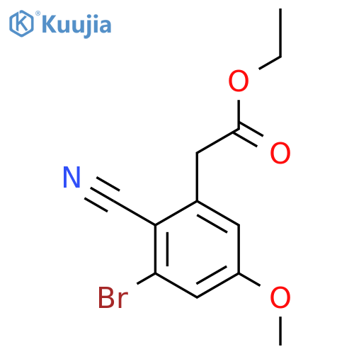 Ethyl 3-bromo-2-cyano-5-methoxyphenylacetate structure