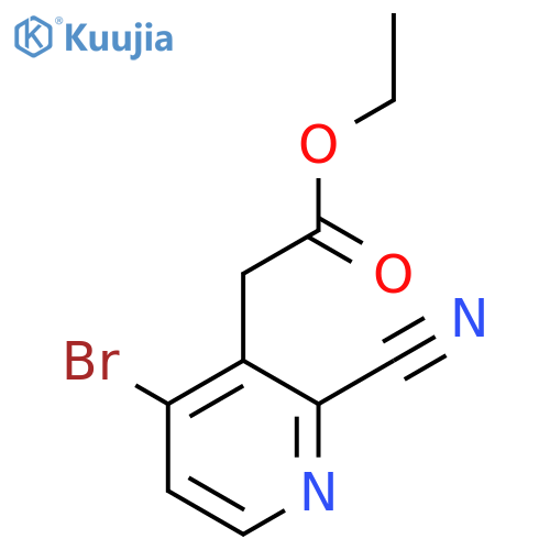 Ethyl 4-bromo-2-cyanopyridine-3-acetate structure