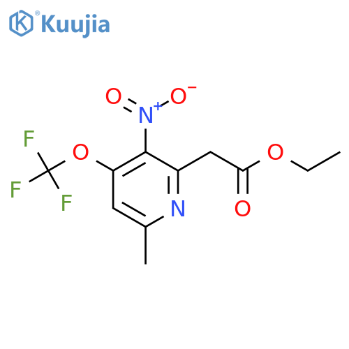 Ethyl 6-methyl-3-nitro-4-(trifluoromethoxy)pyridine-2-acetate structure