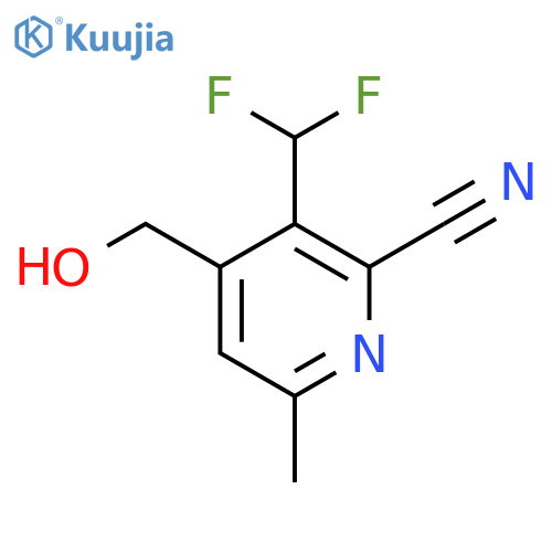 2-Cyano-3-(difluoromethyl)-6-methylpyridine-4-methanol structure