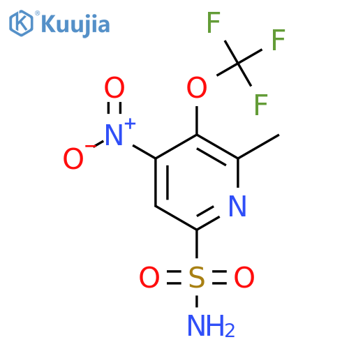 2-Methyl-4-nitro-3-(trifluoromethoxy)pyridine-6-sulfonamide structure