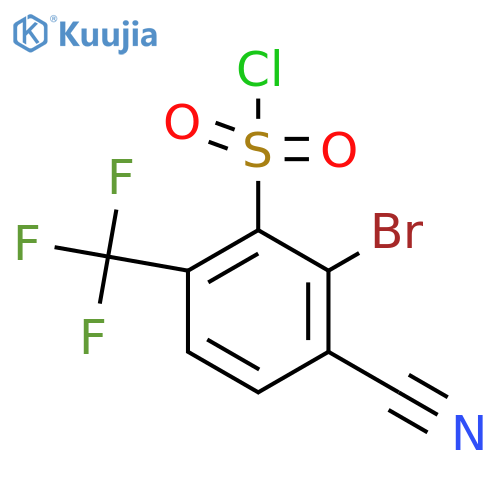 2-Bromo-3-cyano-6-(trifluoromethyl)benzenesulfonyl chloride structure