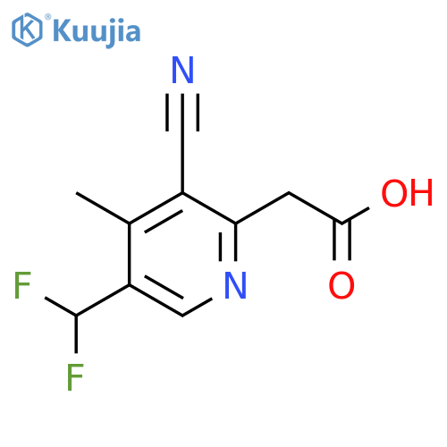 3-Cyano-5-(difluoromethyl)-4-methylpyridine-2-acetic acid structure