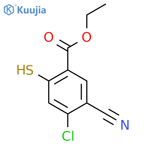 Ethyl 4-chloro-5-cyano-2-mercaptobenzoate structure