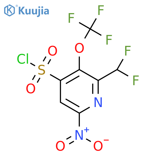 2-(Difluoromethyl)-6-nitro-3-(trifluoromethoxy)pyridine-4-sulfonyl chloride structure