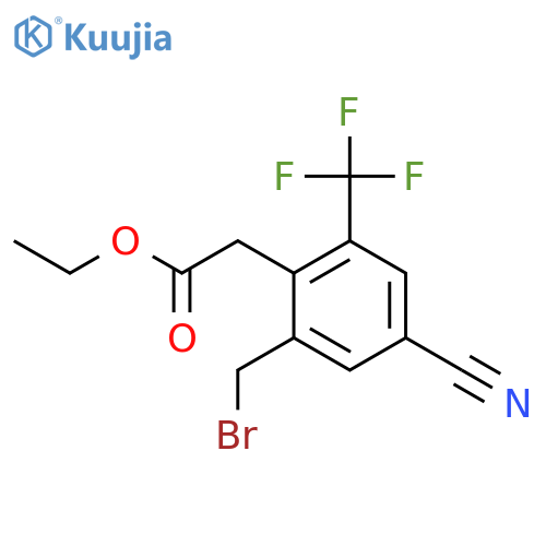 Ethyl 2-bromomethyl-4-cyano-6-(trifluoromethyl)phenylacetate structure