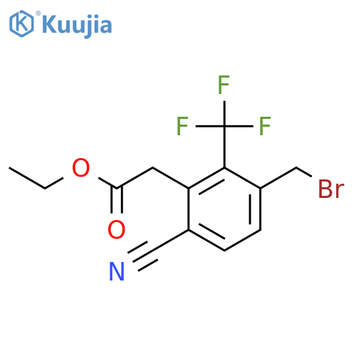 Ethyl 3-bromomethyl-6-cyano-2-(trifluoromethyl)phenylacetate structure