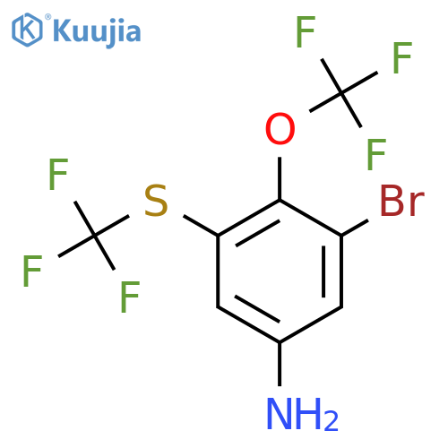 3-Bromo-4-trifluoromethoxy-5-(trifluoromethylthio)aniline structure