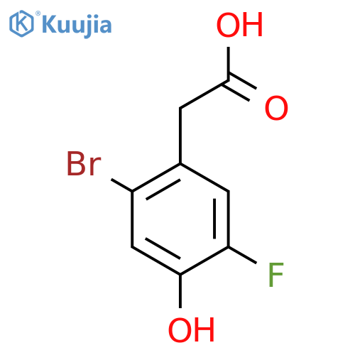 2-Bromo-5-fluoro-4-hydroxyphenylacetic acid structure
