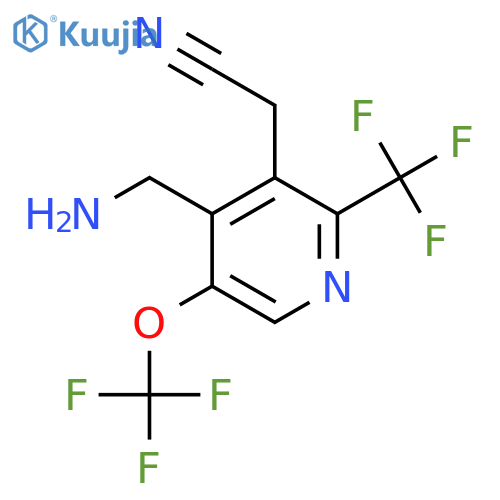 4-(Aminomethyl)-5-(trifluoromethoxy)-2-(trifluoromethyl)pyridine-3-acetonitrile structure