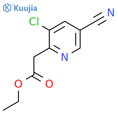 Ethyl 3-chloro-5-cyanopyridine-2-acetate structure