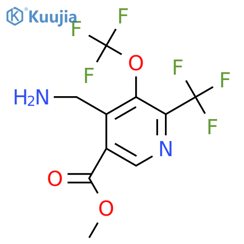 Methyl 4-(aminomethyl)-3-(trifluoromethoxy)-2-(trifluoromethyl)pyridine-5-carboxylate structure