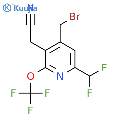 4-(Bromomethyl)-6-(difluoromethyl)-2-(trifluoromethoxy)pyridine-3-acetonitrile structure