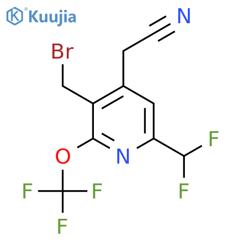 3-(Bromomethyl)-6-(difluoromethyl)-2-(trifluoromethoxy)pyridine-4-acetonitrile structure