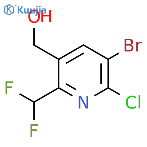 3-Bromo-2-chloro-6-(difluoromethyl)pyridine-5-methanol structure