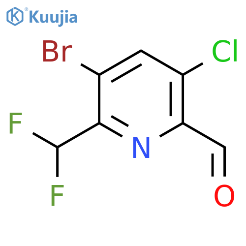 3-Bromo-5-chloro-2-(difluoromethyl)pyridine-6-carboxaldehyde structure