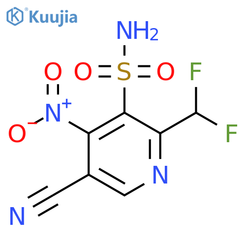 5-Cyano-2-(difluoromethyl)-4-nitropyridine-3-sulfonamide structure
