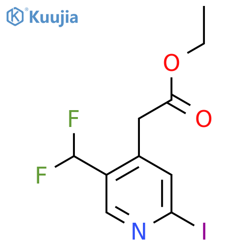 Ethyl 5-(difluoromethyl)-2-iodopyridine-4-acetate structure