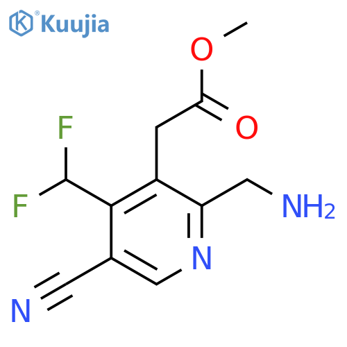 Methyl 2-(aminomethyl)-5-cyano-4-(difluoromethyl)pyridine-3-acetate structure