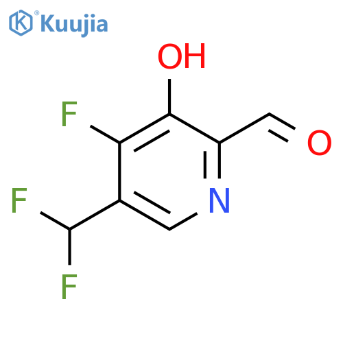 5-(Difluoromethyl)-4-fluoro-3-hydroxypyridine-2-carboxaldehyde structure
