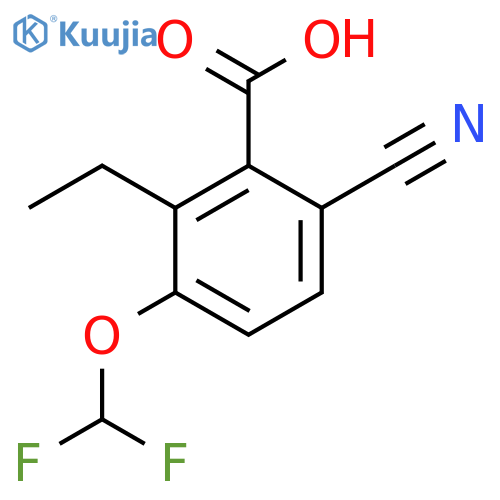 6-Cyano-3-difluoromethoxy-2-ethylbenzoic acid structure