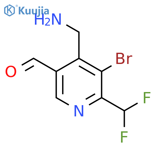4-(Aminomethyl)-3-bromo-2-(difluoromethyl)pyridine-5-carboxaldehyde structure