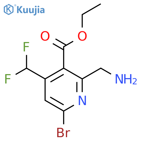Ethyl 2-(aminomethyl)-6-bromo-4-(difluoromethyl)pyridine-3-carboxylate structure