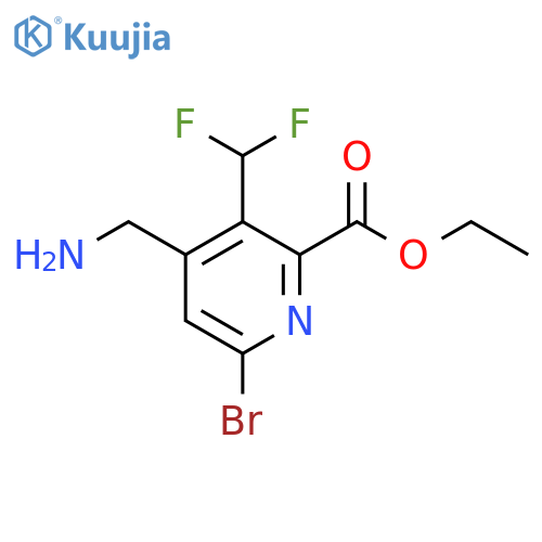 Ethyl 4-(aminomethyl)-6-bromo-3-(difluoromethyl)pyridine-2-carboxylate structure