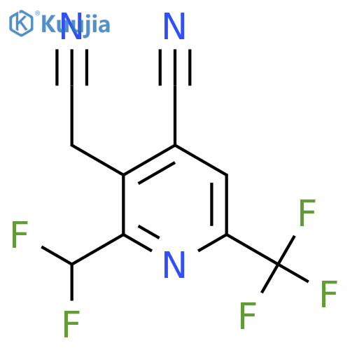 4-Cyano-2-(difluoromethyl)-6-(trifluoromethyl)pyridine-3-acetonitrile structure