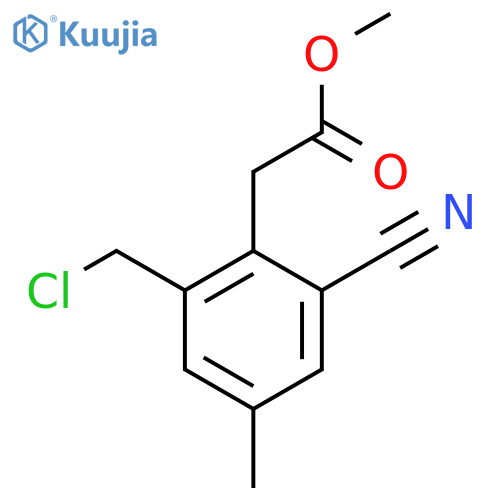 Methyl 2-chloromethyl-6-cyano-4-methylphenylacetate structure