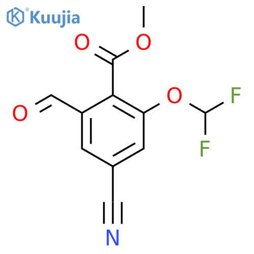 Methyl 4-cyano-2-difluoromethoxy-6-formylbenzoate structure