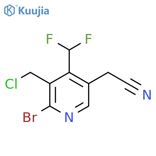 2-Bromo-3-(chloromethyl)-4-(difluoromethyl)pyridine-5-acetonitrile structure