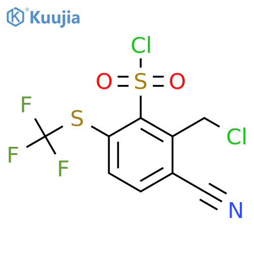 2-Chloromethyl-3-cyano-6-(trifluoromethylthio)benzenesulfonyl chloride structure