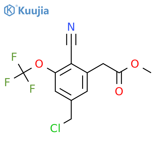 Methyl 5-chloromethyl-2-cyano-3-(trifluoromethoxy)phenylacetate structure
