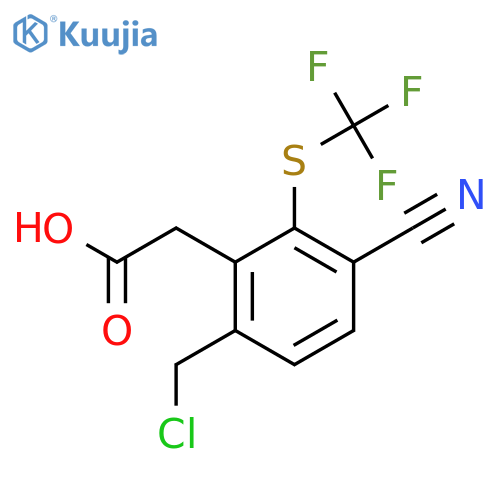 6-Chloromethyl-3-cyano-2-(trifluoromethylthio)phenylacetic acid structure