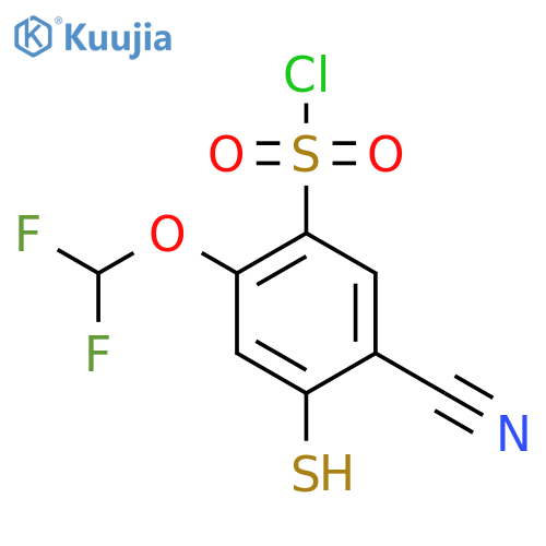 5-Cyano-2-difluoromethoxy-4-mercaptobenzenesulfonyl chloride structure