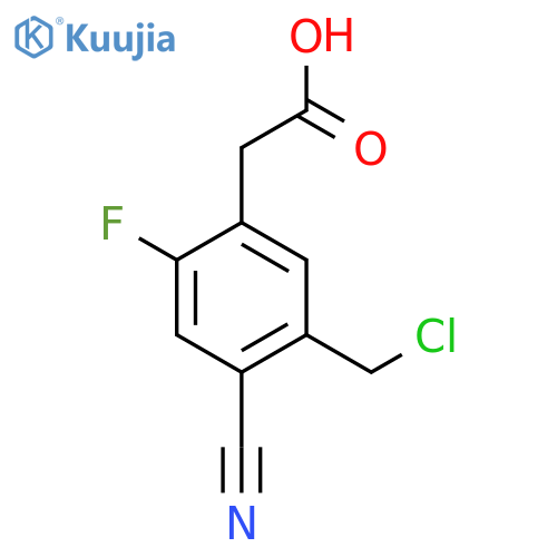 5-Chloromethyl-4-cyano-2-fluorophenylacetic acid structure