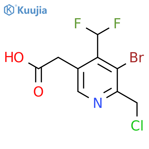 3-Bromo-2-(chloromethyl)-4-(difluoromethyl)pyridine-5-acetic acid structure