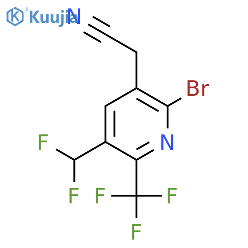 2-Bromo-5-(difluoromethyl)-6-(trifluoromethyl)pyridine-3-acetonitrile structure